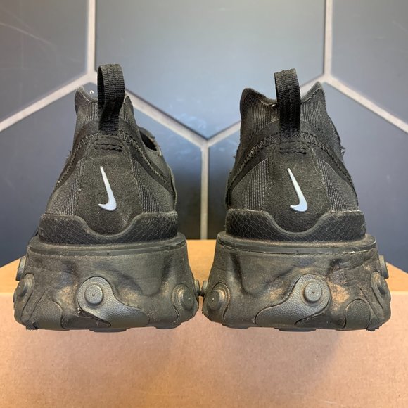 ~Used W/O Box! Men's Nike React Element 55 Triple Black Sneakers Size 15 - Picture 4 of 6